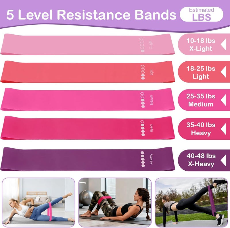 Hoedia 17 PCS Pilates Kit for Women, Pilates Equipment Ring and Ball Set with Resistance Bands, Yoga Strap, Core Sliders, Socks, Bag & Guide for Starter Home Workout Fitness Gym Essentials - Image 5